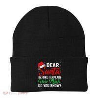 Dear Santa I Can Explain Funny Christmas Beanie thumb 0