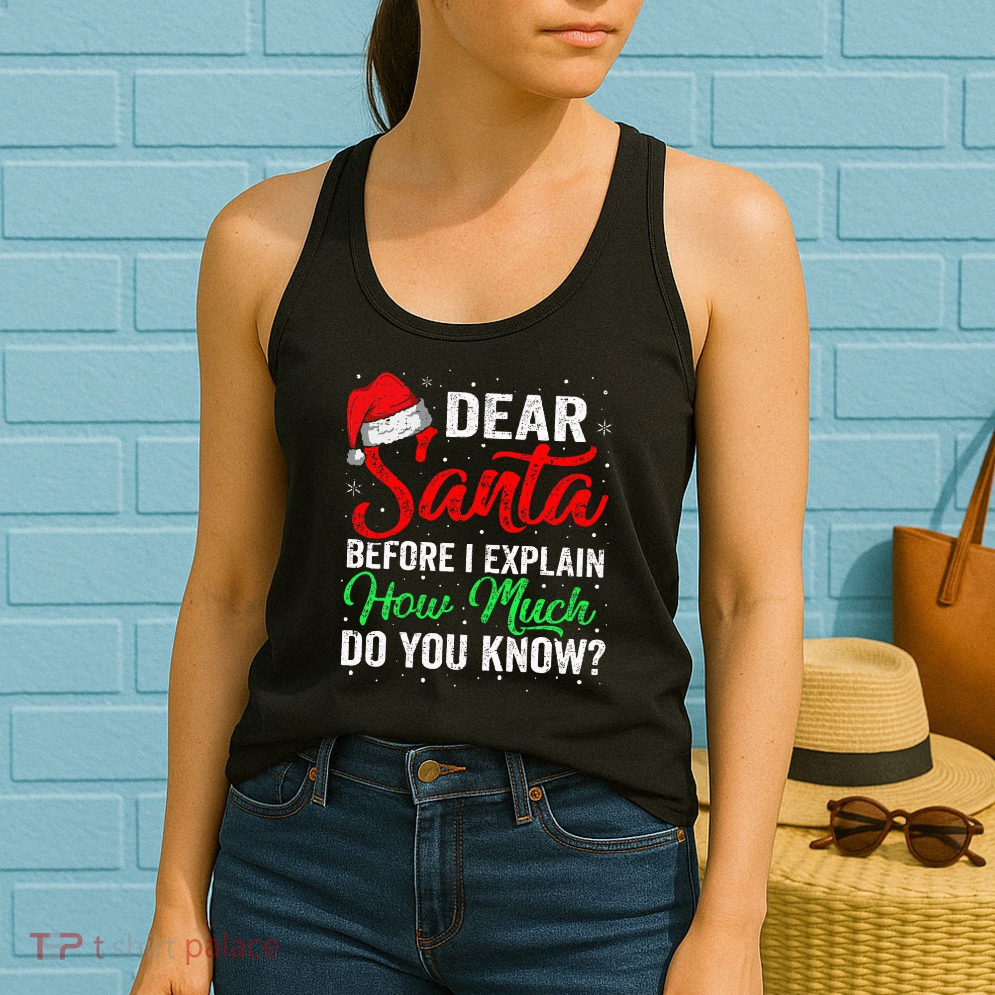 Dear Santa I Can Explain Funny Christmas Women's Tank Top