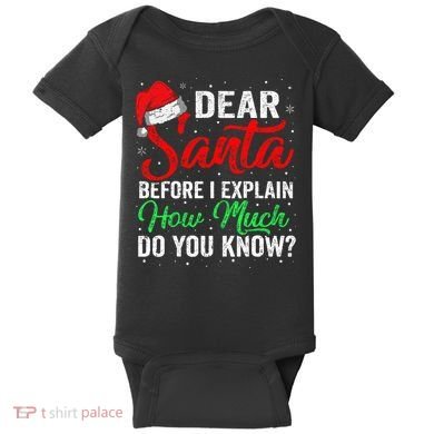 Dear Santa I Can Explain Funny Christmas Baby Bodysuit