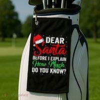 Dear Santa I Can Explain Funny Christmas Golf Towel thumb 2