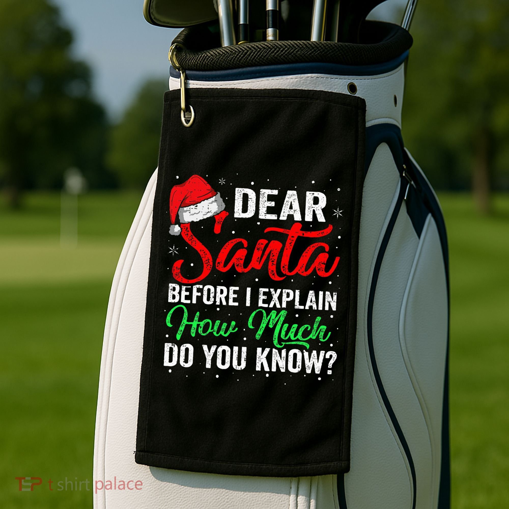 Dear Santa I Can Explain Funny Christmas Golf Towel