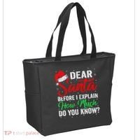Dear Santa I Can Explain Funny Christmas Tote Bag thumb 2