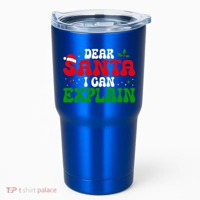 Dear Santa I Can Explain Funny Christmas Joke Gift Tumbler