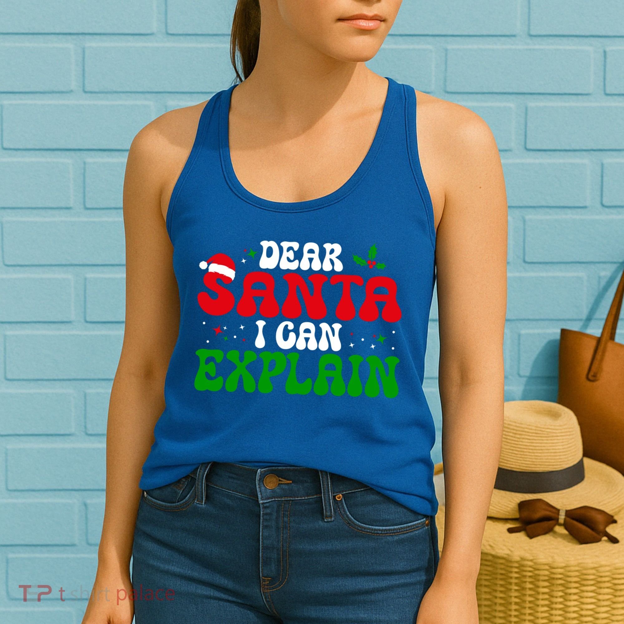 Dear Santa I Can Explain Funny Christmas Joke Gift Women's Tank Top