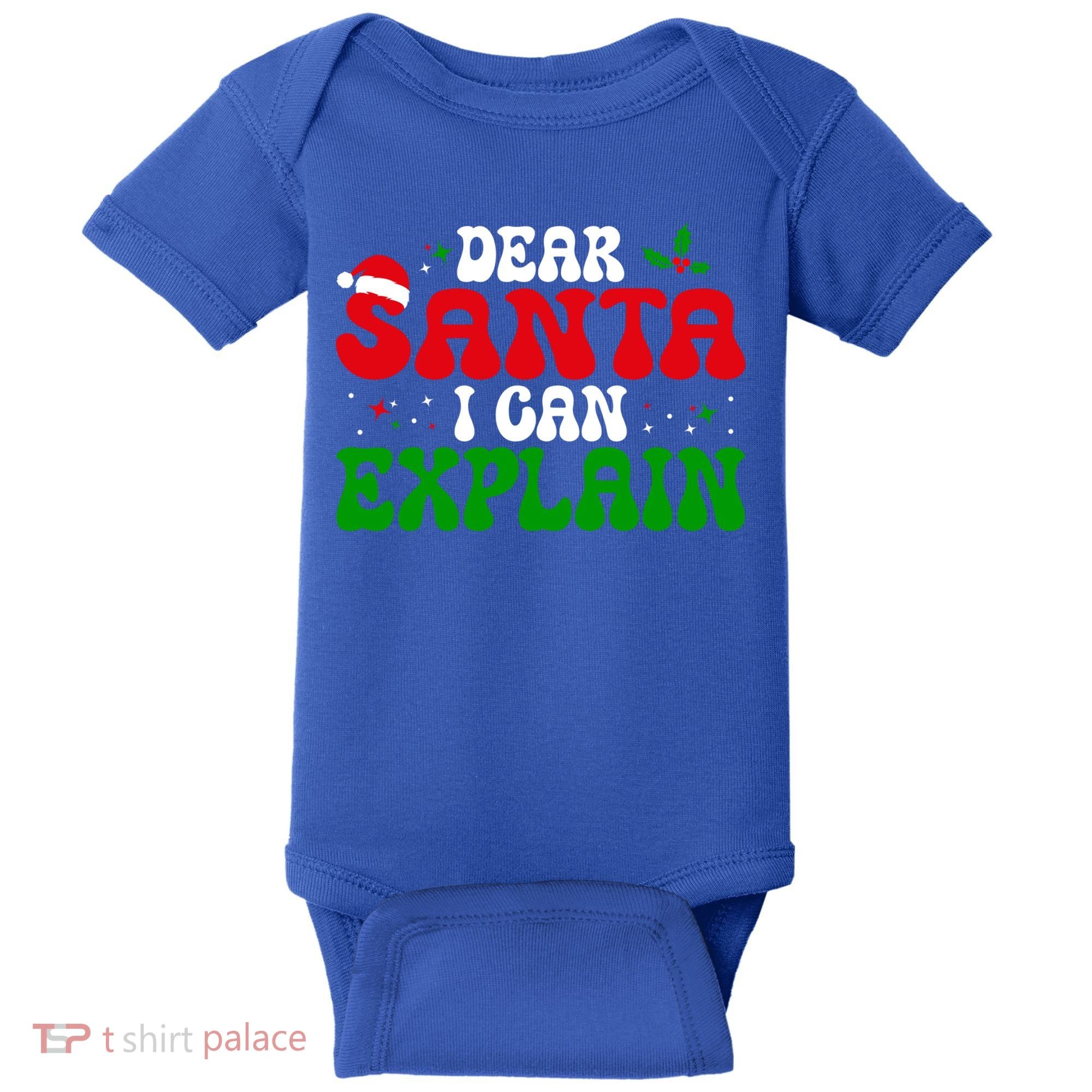 Dear Santa I Can Explain Funny Christmas Joke Gift Baby Bodysuit