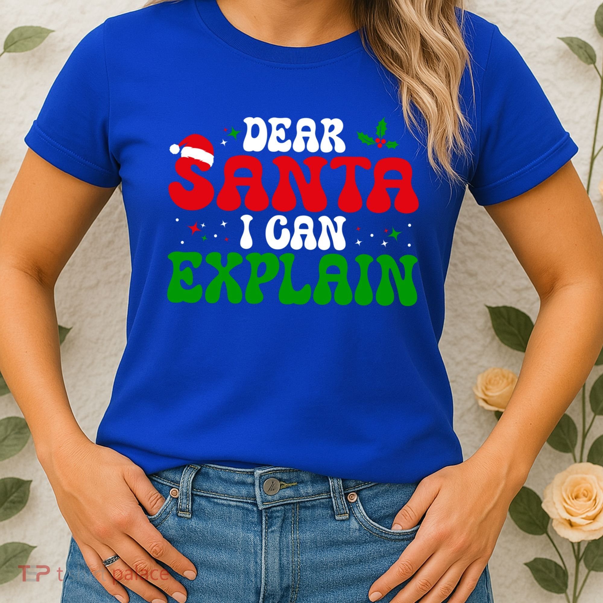 Dear Santa I Can Explain Funny Christmas Joke Gift Women's T-Shirt
