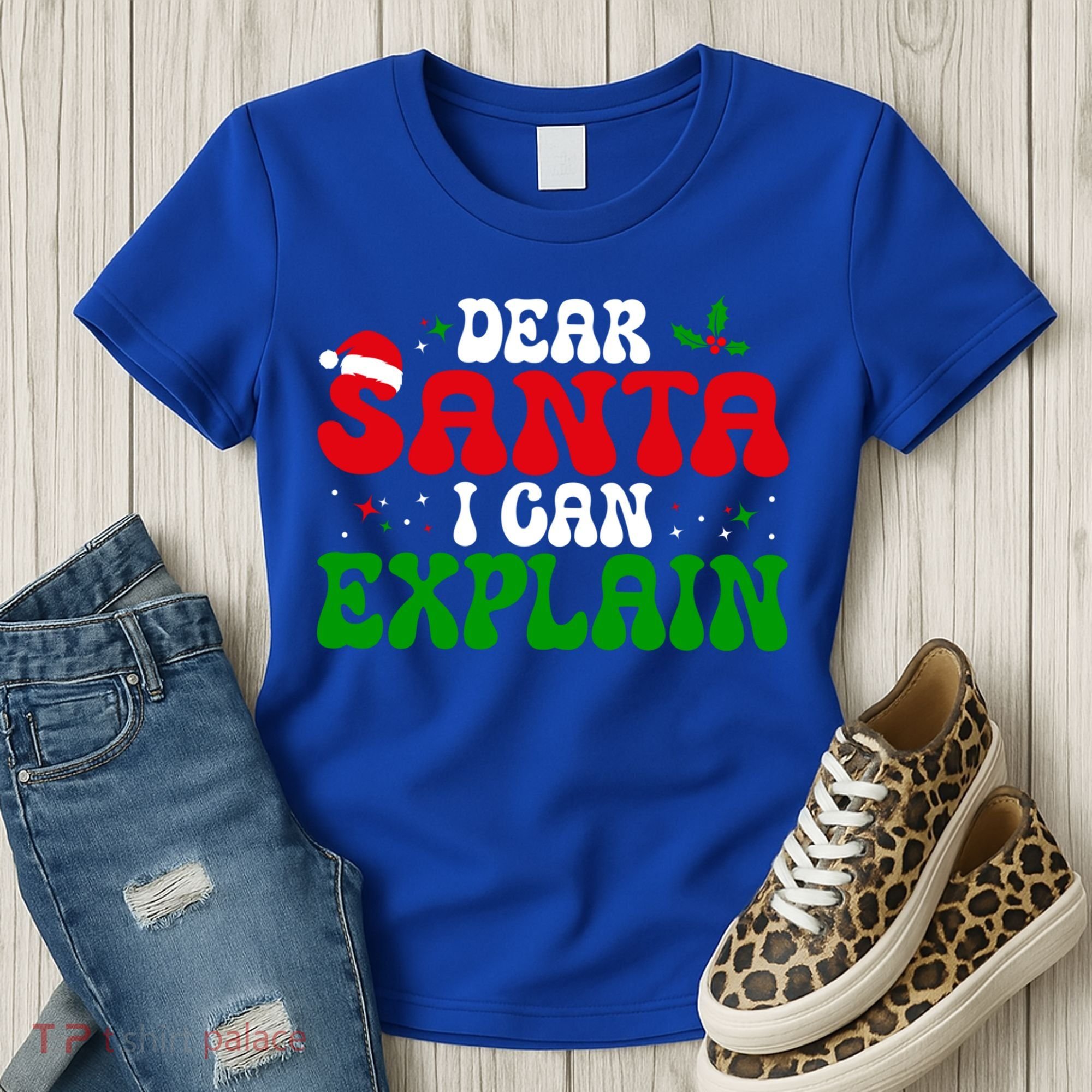 Dear Santa I Can Explain Funny Christmas Joke Gift Women's T-Shirt