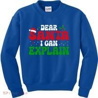 Dear Santa I Can Explain Funny Christmas Joke Gift Kids Sweatshirt thumb 0