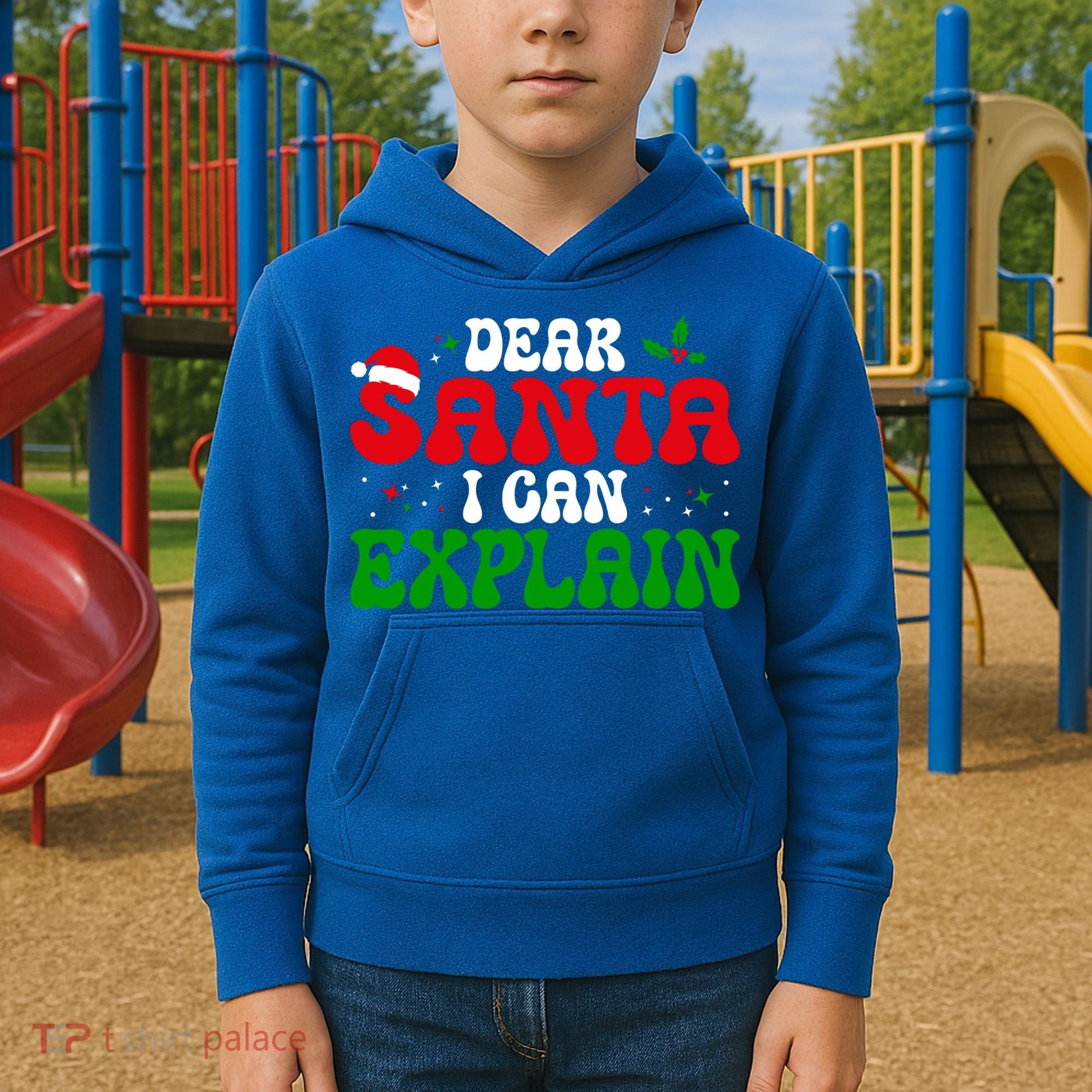 Dear Santa I Can Explain Funny Christmas Joke Gift Kids Hoodie