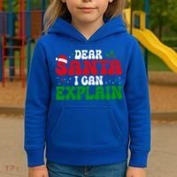 Dear Santa I Can Explain Funny Christmas Joke Gift Kids Hoodie thumb 3