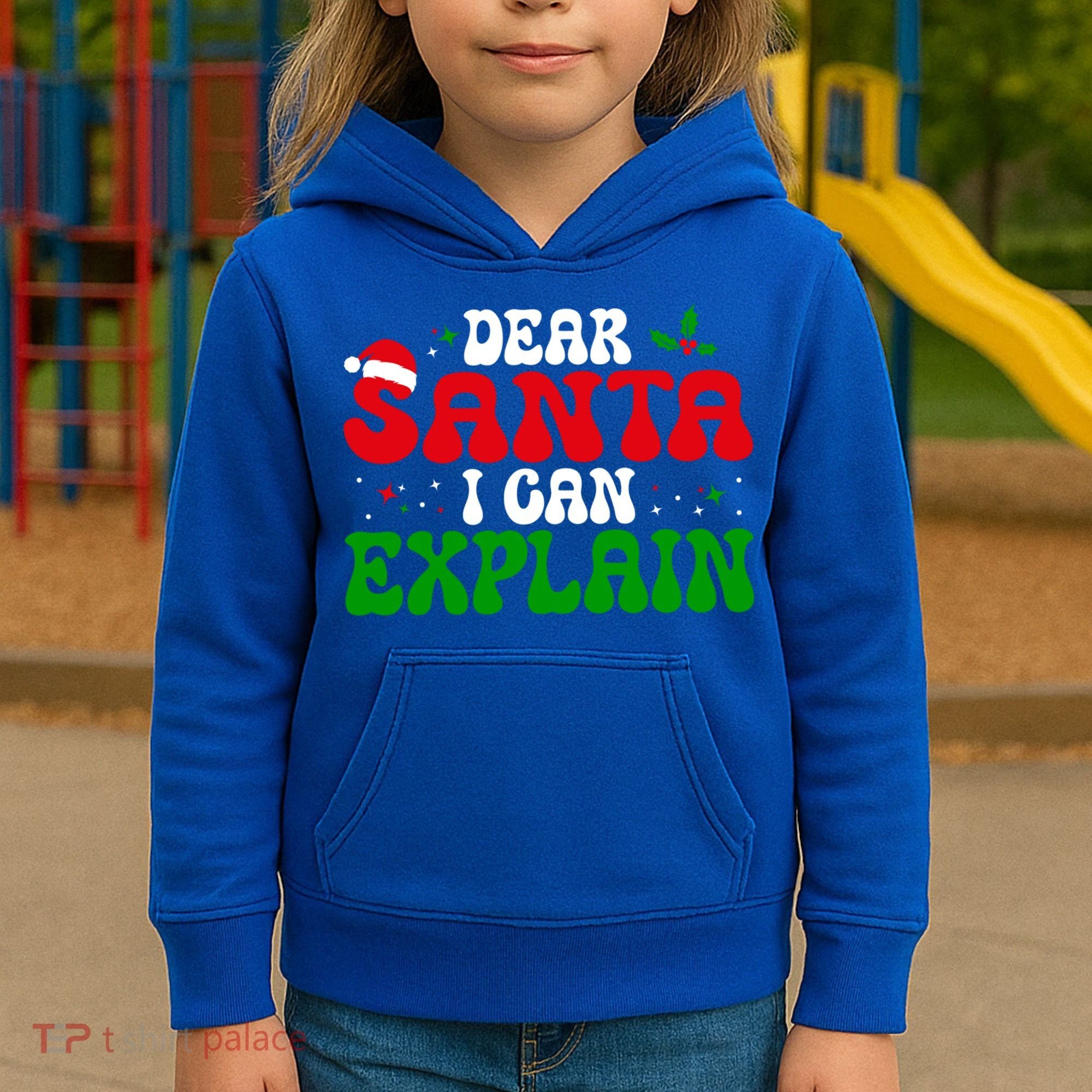 Dear Santa I Can Explain Funny Christmas Joke Gift Kids Hoodie