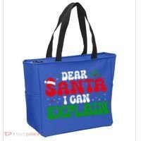 Dear Santa I Can Explain Funny Christmas Joke Gift Tote Bag thumb 2