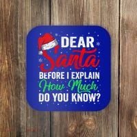 Dear Santa I Can Explain Funny Christmas Gift Adults Gift Coaster thumb 0