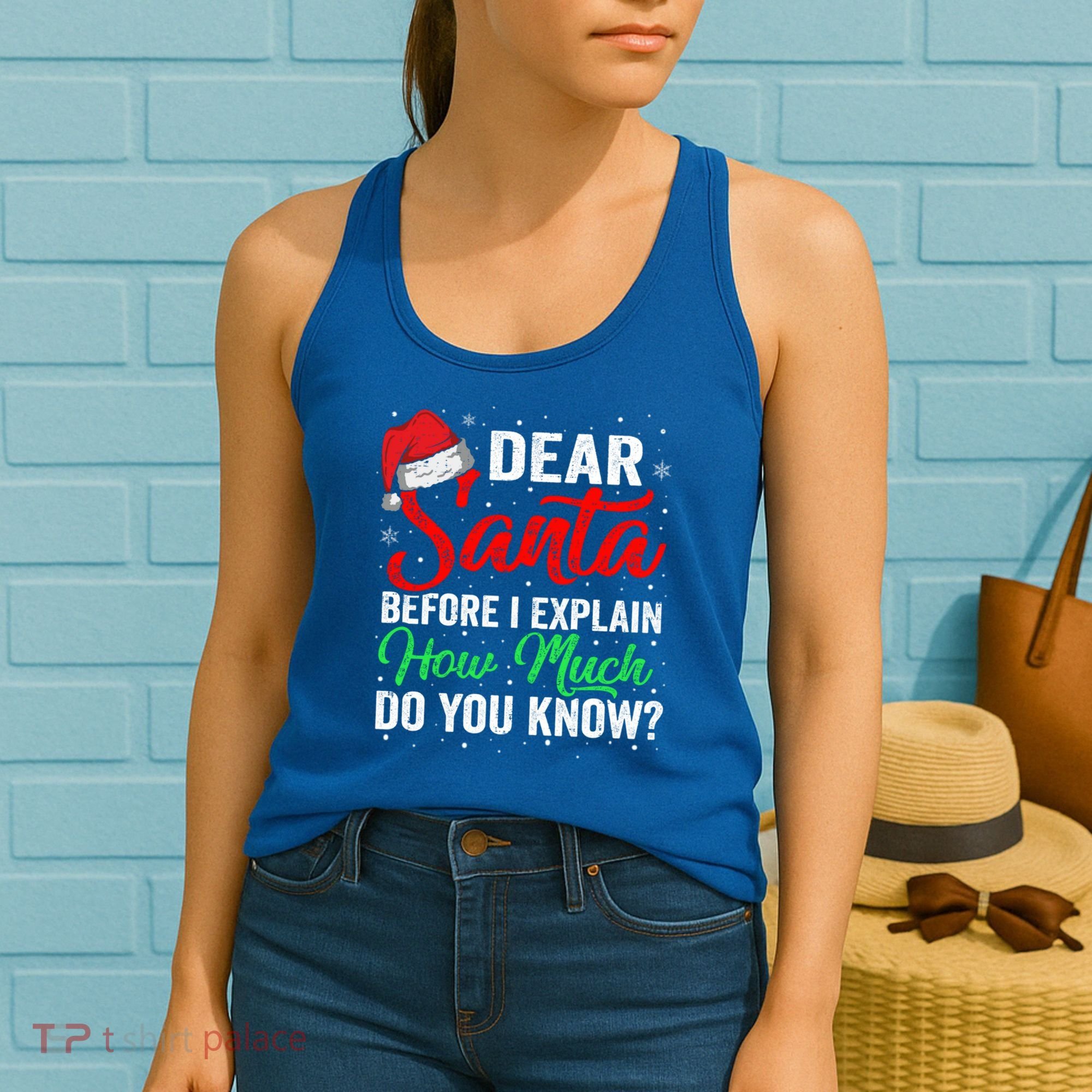 Dear Santa I Can Explain Funny Christmas Gift Adults Gift Women's Tank Top