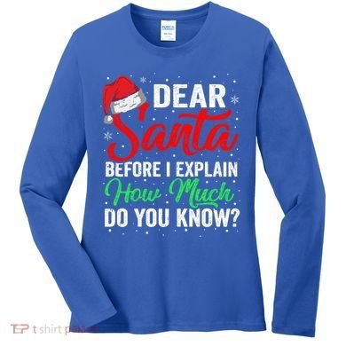 Dear Santa I Can Explain Funny Christmas Gift Adults Gift Women's Long Sleeve Shirt