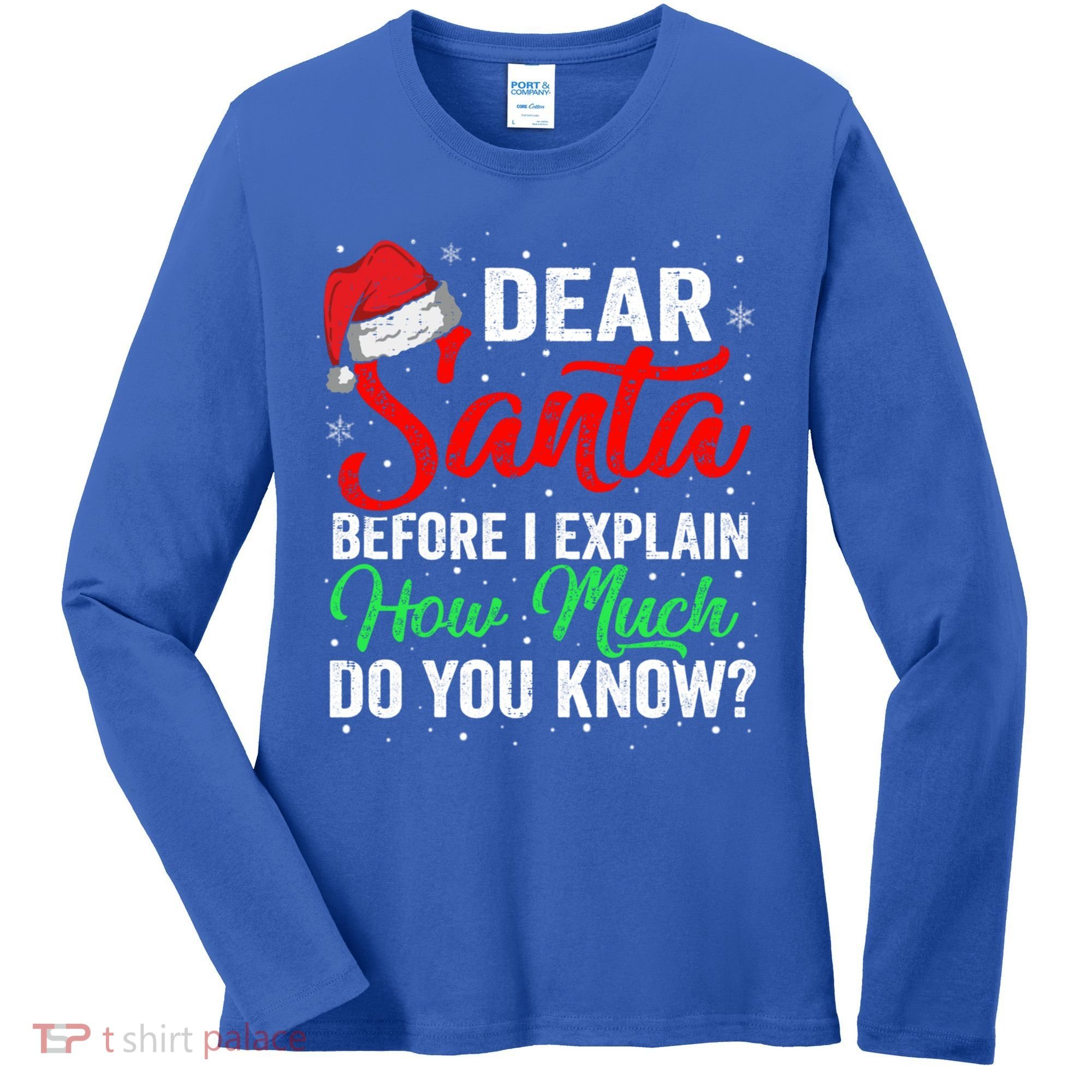 Dear Santa I Can Explain Funny Christmas Gift Adults Gift Women's Long Sleeve Shirt