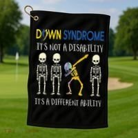 Down Syndrome It's A Different Ability Funny Down Syndrome Golf Towel thumb 1