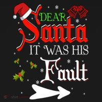Dear Santa It Was His Fault Funny Xmas Couples For Christmas Gift Backpack thumb 2