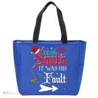 Dear Santa It Was His Fault Funny Xmas Couples For Christmas Gift Tote Bag thumb 0