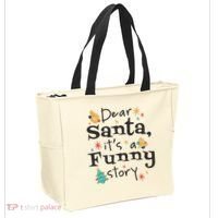 Dear Santa It's A Funny Story Christmas Holiday Tote Bag thumb 2