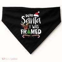 Dear Santa I Was Framed USA-Made Doggie Bandana thumb 0