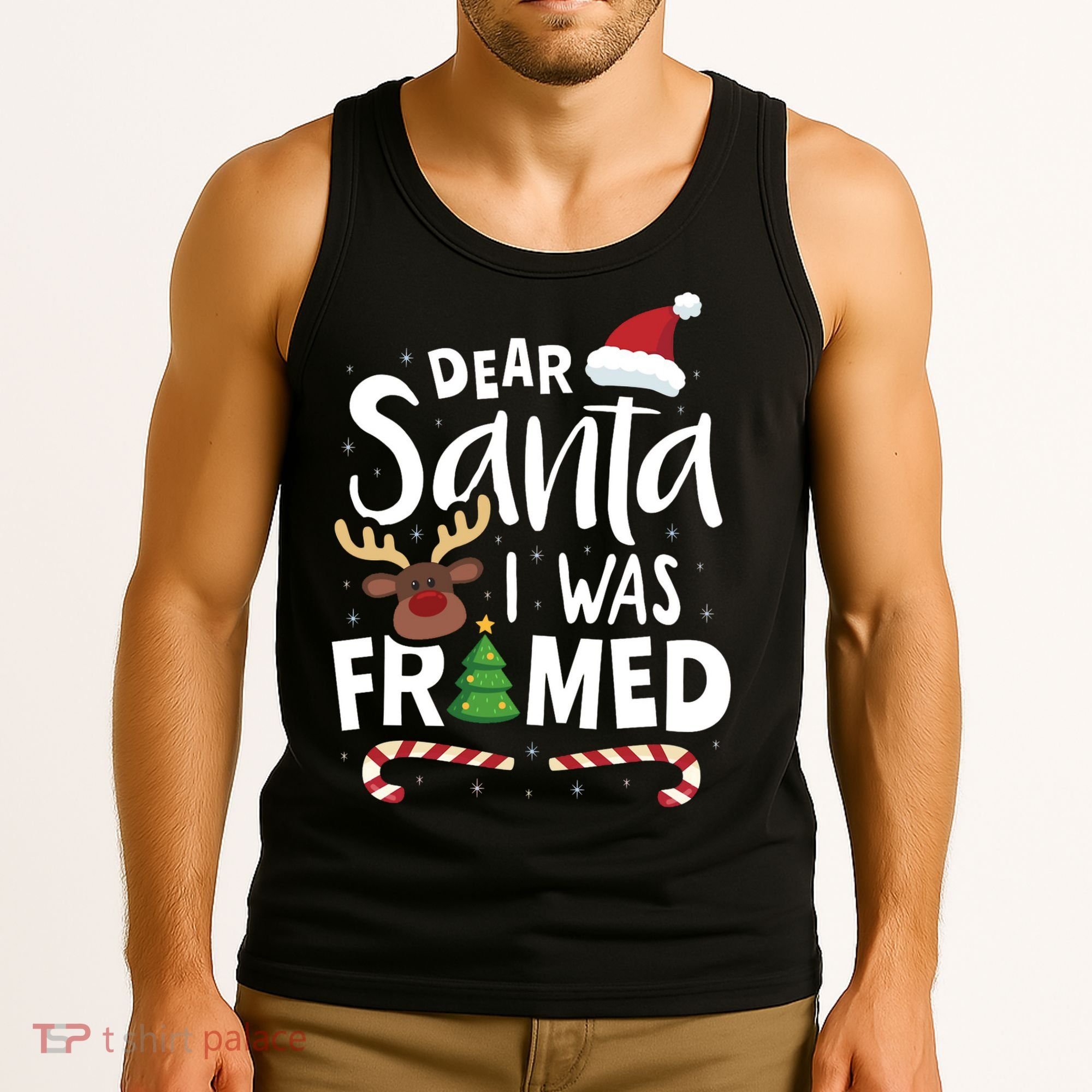Dear Santa I Was Framed Tank Top