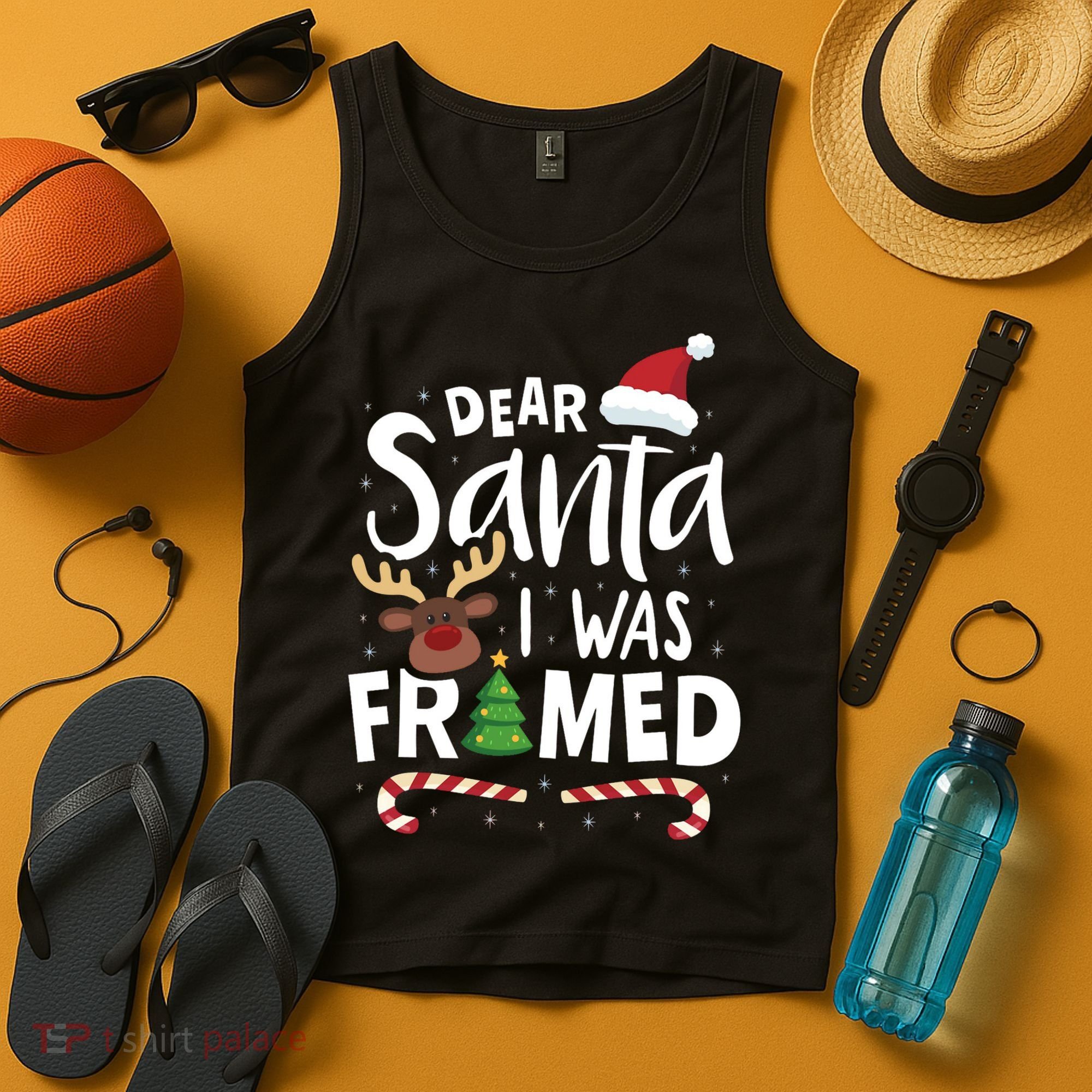 Dear Santa I Was Framed Tank Top