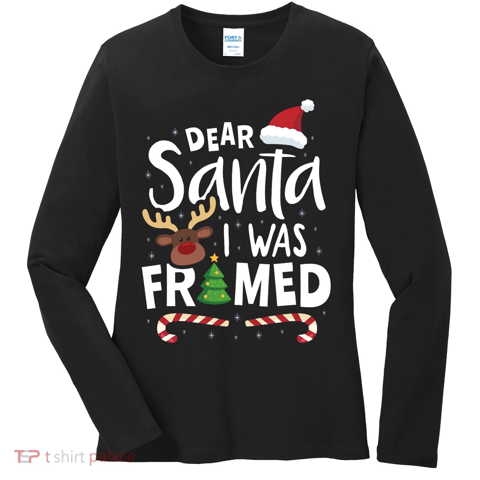 Dear Santa I Was Framed Women's Long Sleeve Shirt