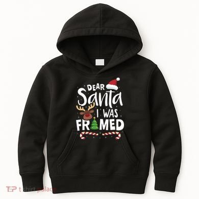 Dear Santa I Was Framed Kids Hoodie