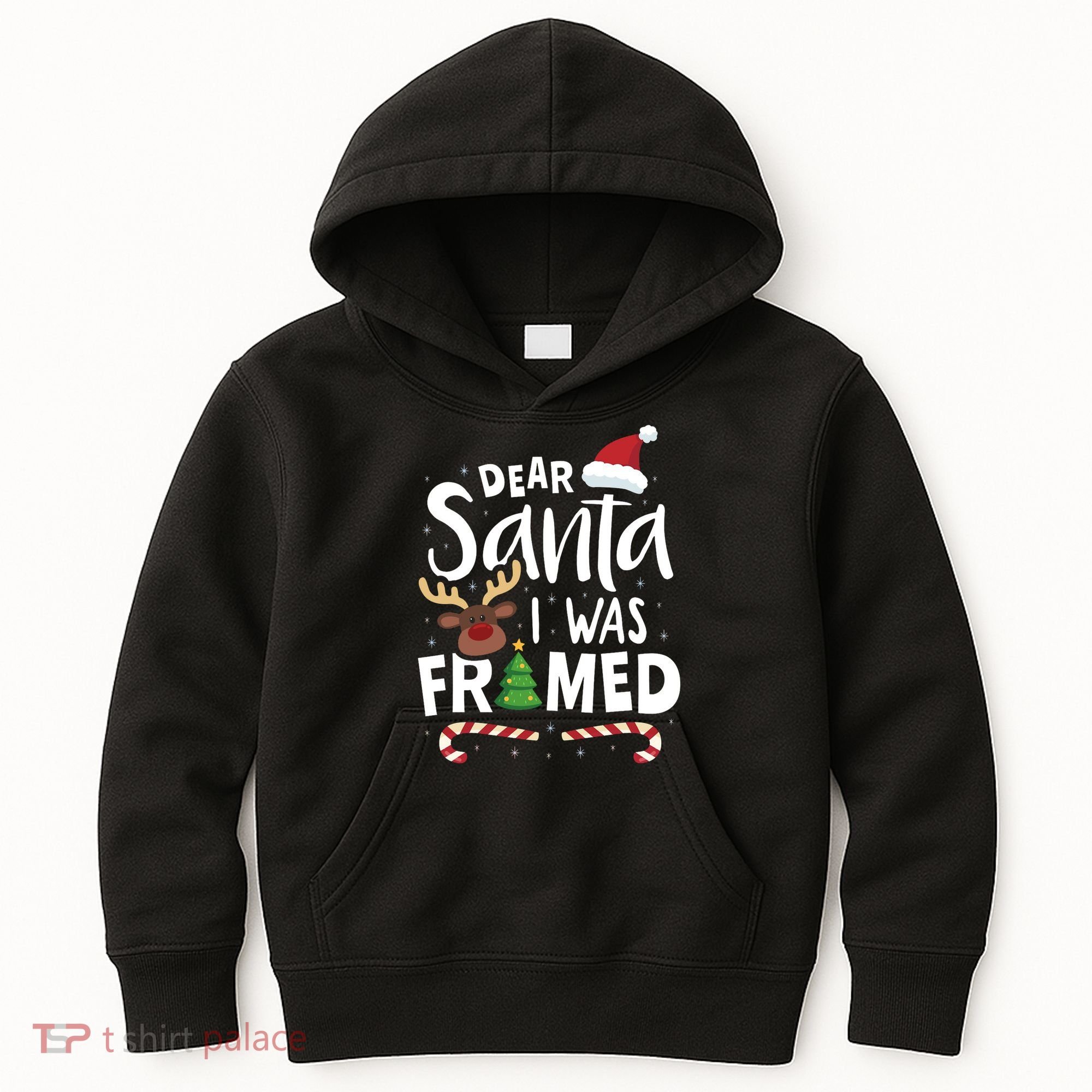 Dear Santa I Was Framed Kids Hoodie
