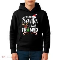 Dear Santa I Was Framed Kids Hoodie thumb 4