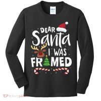 Dear Santa I Was Framed Kids Long Sleeve Shirt thumb 0