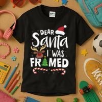 Dear Santa I Was Framed Kids T-Shirt thumb 3