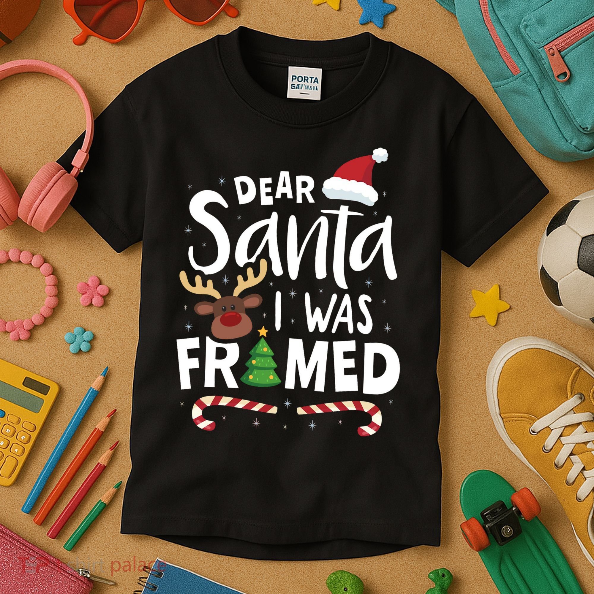 Dear Santa I Was Framed Kids T-Shirt