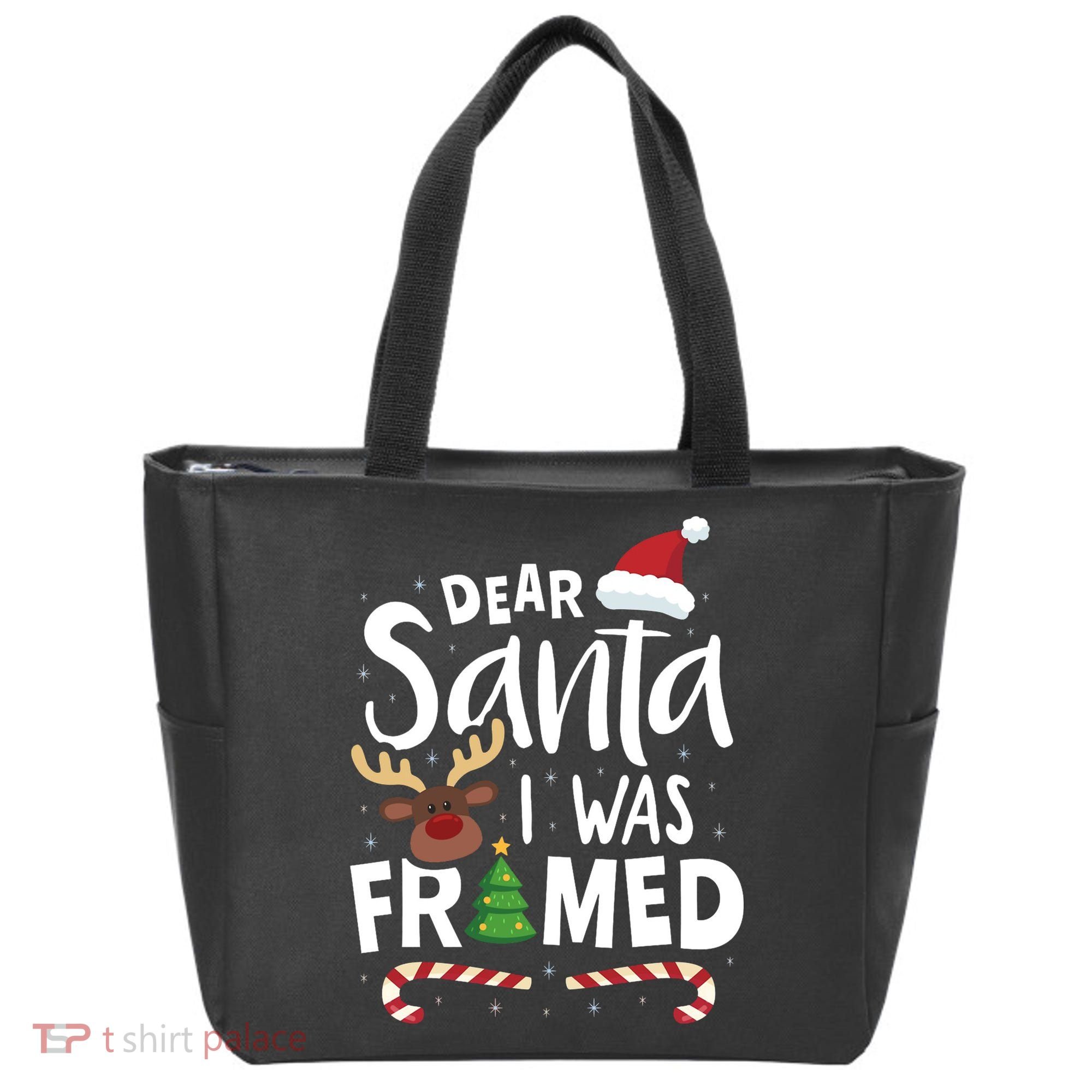 Dear Santa I Was Framed Tote Bag