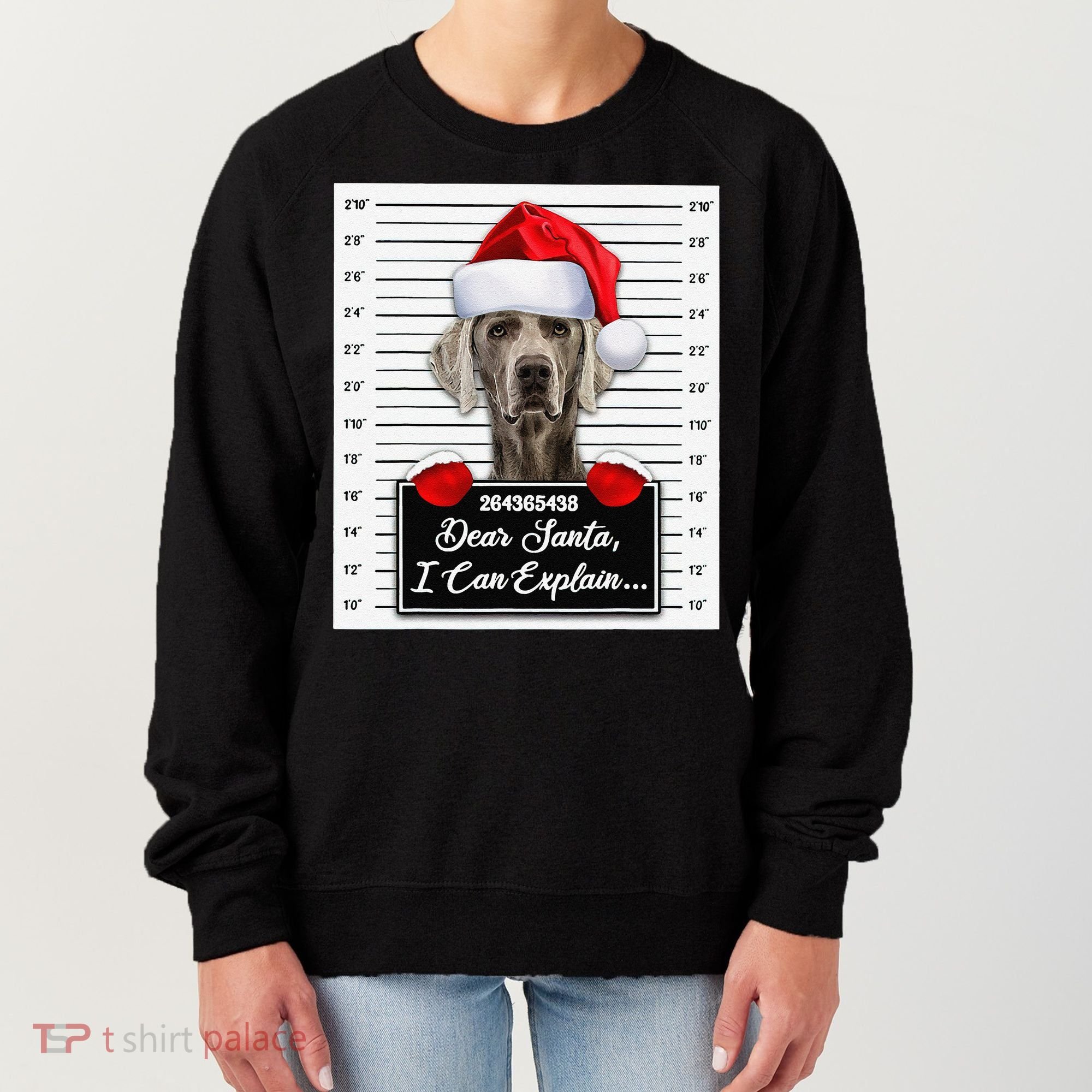 Dear Santa I Can Explain Funny Christmas Weimaraner Xmas Women's Sweatshirt