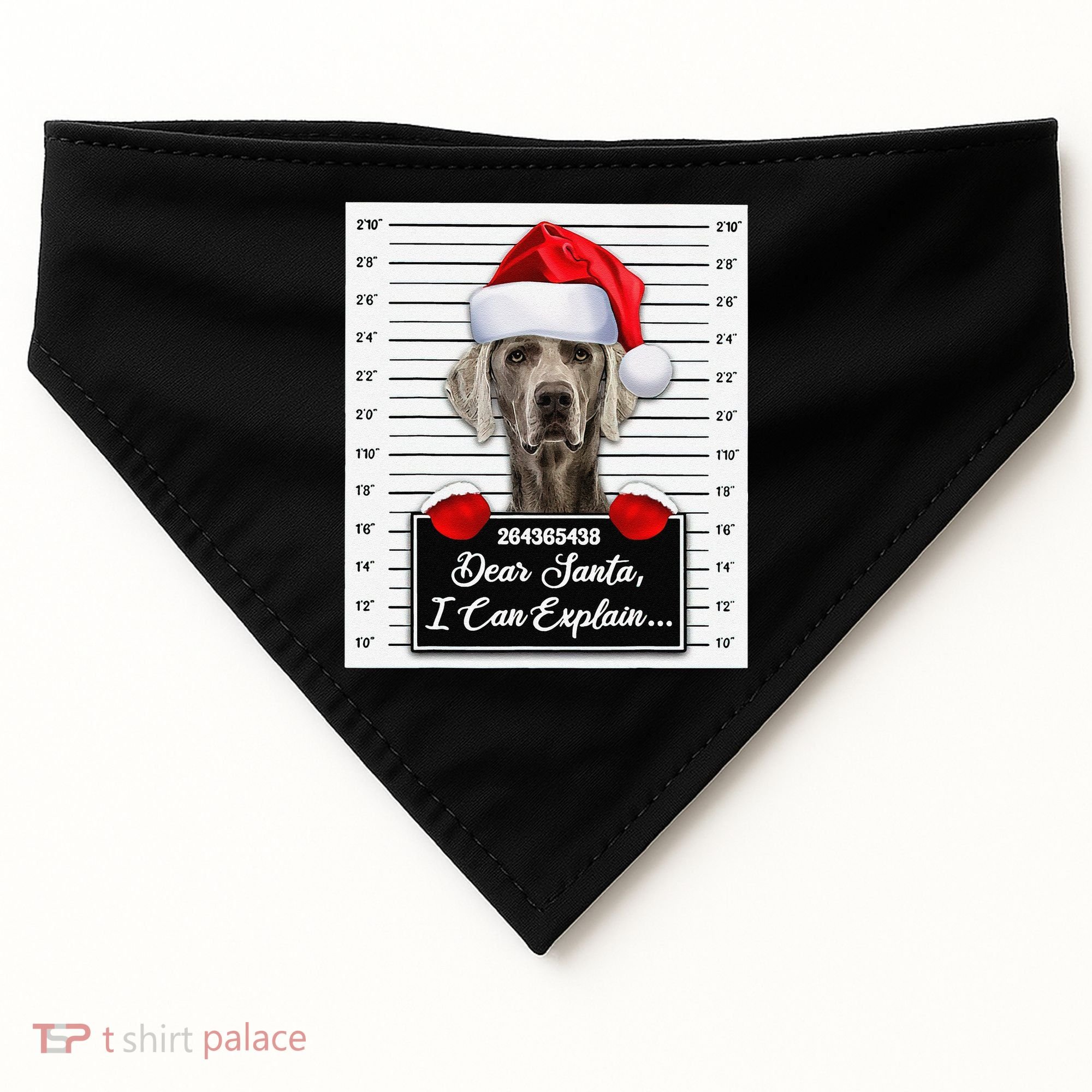 Dear Santa I Can Explain Funny Christmas Weimaraner Xmas USA-Made Doggie Bandana
