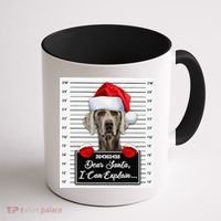 Dear Santa I Can Explain Funny Christmas Weimaraner Xmas Coffee Mug thumb 1