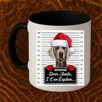 Dear Santa I Can Explain Funny Christmas Weimaraner Xmas Coffee Mug thumb 2