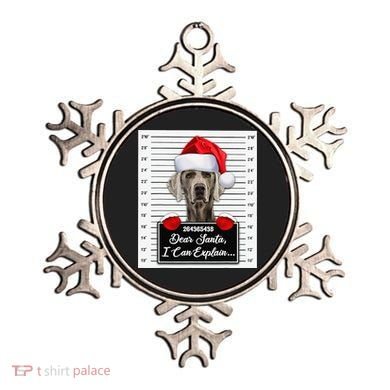Dear Santa I Can Explain Funny Christmas Weimaraner Xmas Ornament
