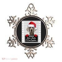 Dear Santa I Can Explain Funny Christmas Weimaraner Xmas Ornament thumb 0
