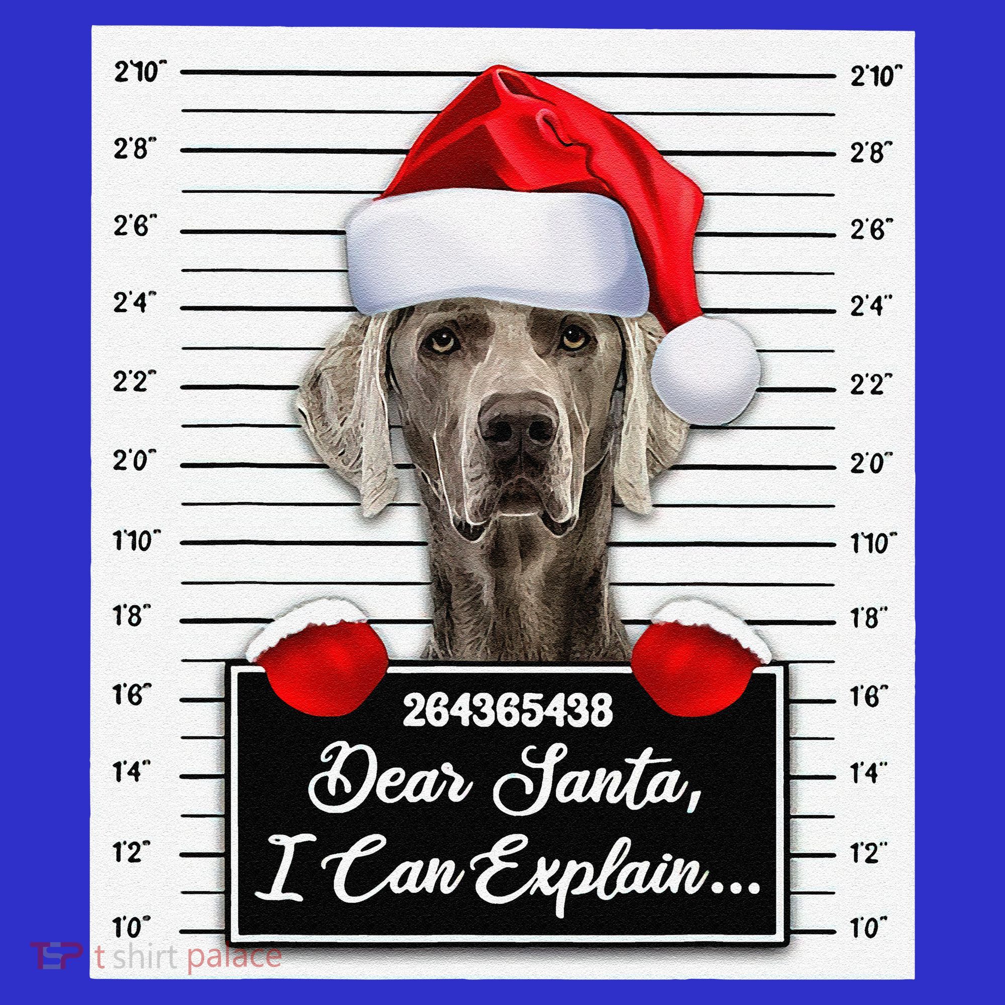 Dear Santa I Can Explain Funny Christmas Weimaraner Xmas Long Sleeve Shirt