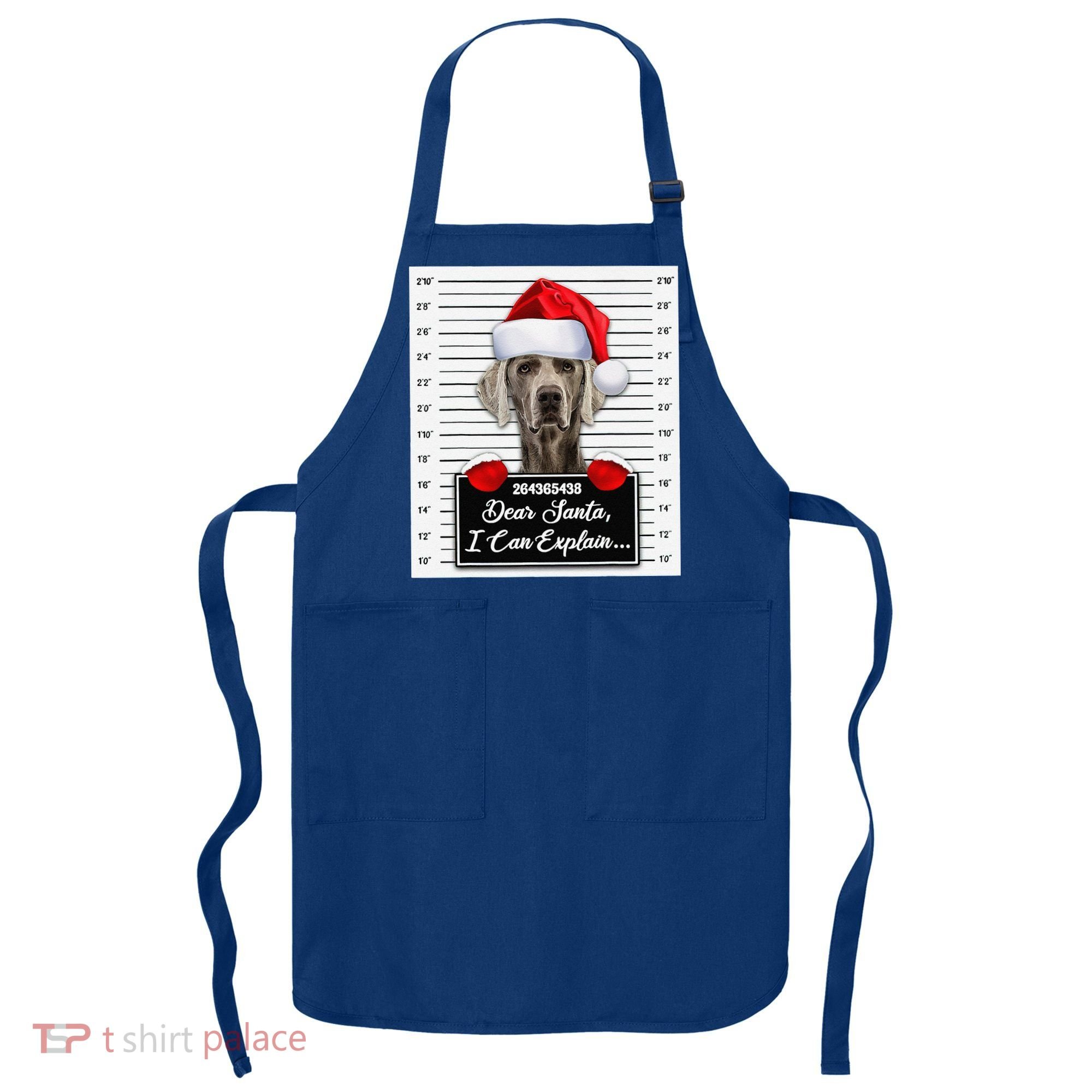 Dear Santa I Can Explain Funny Christmas Weimaraner Xmas Apron