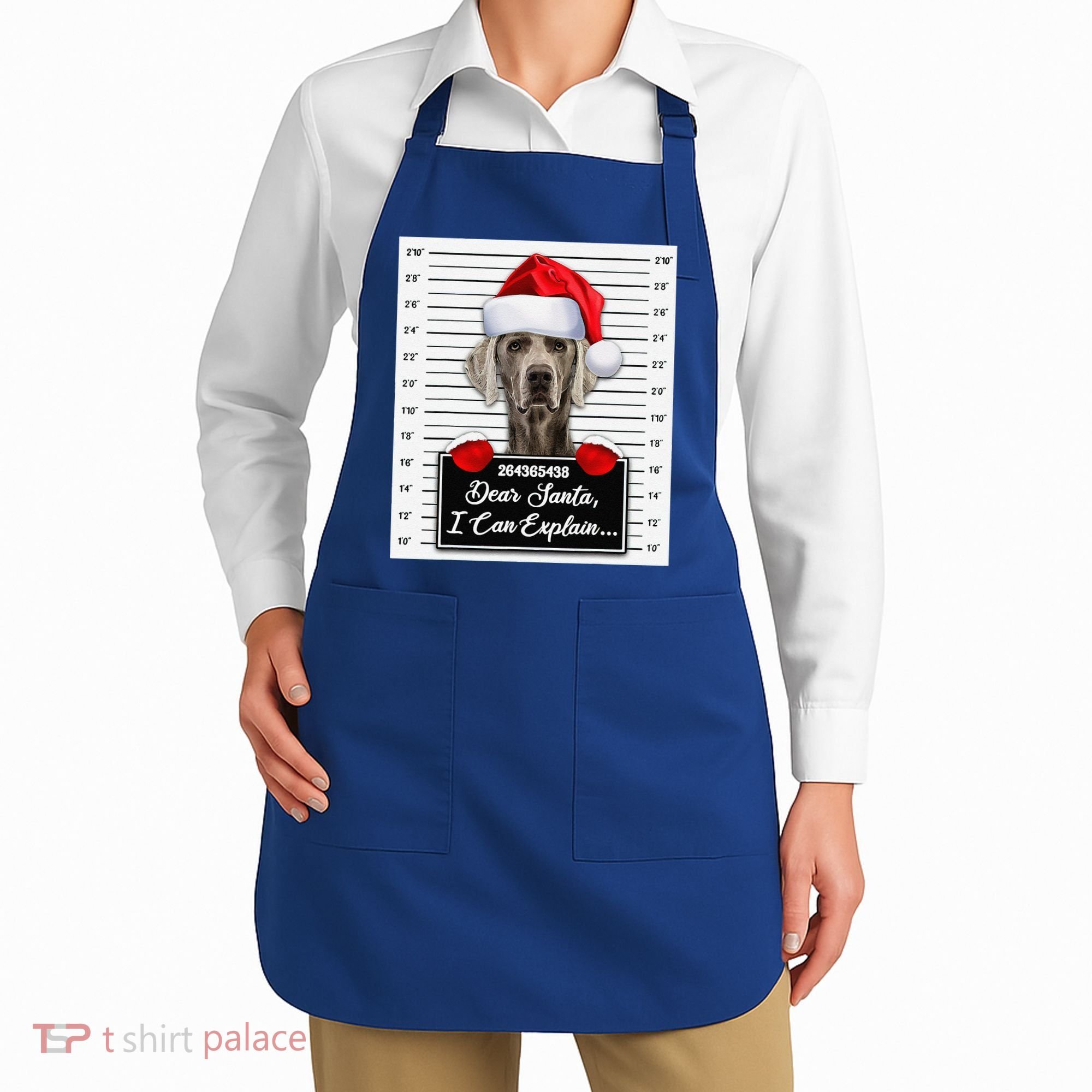 Dear Santa I Can Explain Funny Christmas Weimaraner Xmas Apron