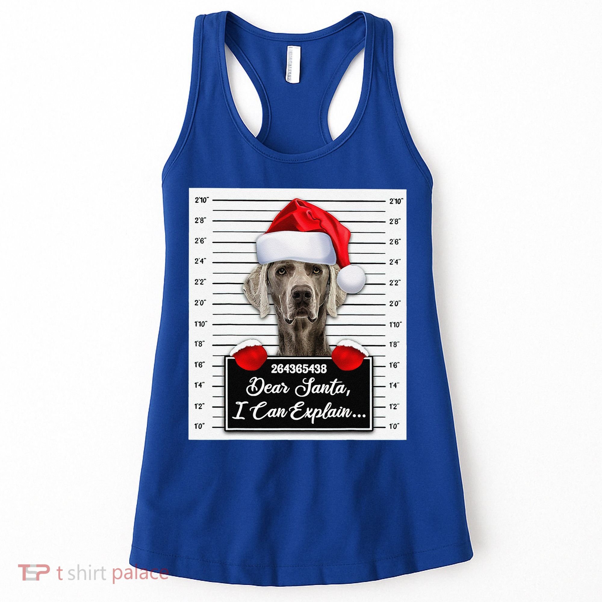 Dear Santa I Can Explain Funny Christmas Weimaraner Xmas Women's Tank Top