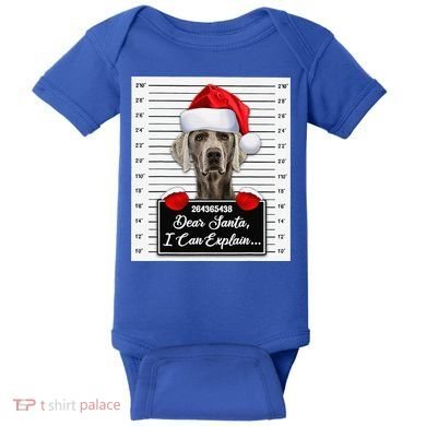 Dear Santa I Can Explain Funny Christmas Weimaraner Xmas Baby Bodysuit