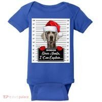 Dear Santa I Can Explain Funny Christmas Weimaraner Xmas Baby Bodysuit thumb 0