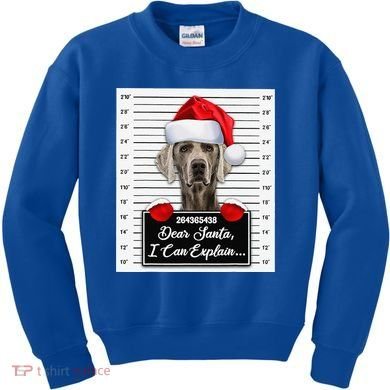 Dear Santa I Can Explain Funny Christmas Weimaraner Xmas Kids Sweatshirt