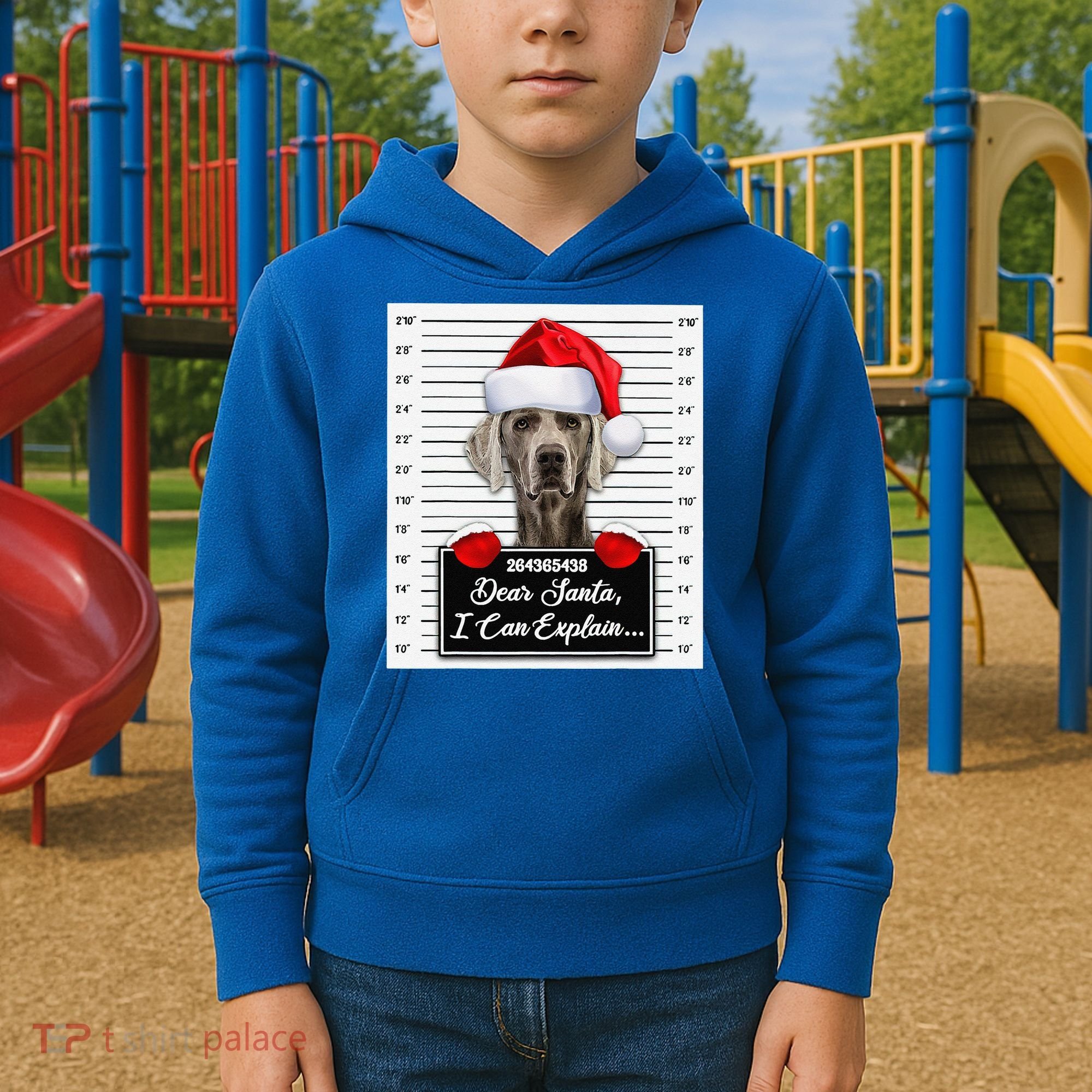 Dear Santa I Can Explain Funny Christmas Weimaraner Xmas Kids Hoodie