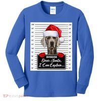 Dear Santa I Can Explain Funny Christmas Weimaraner Xmas Kids Long Sleeve Shirt thumb 0